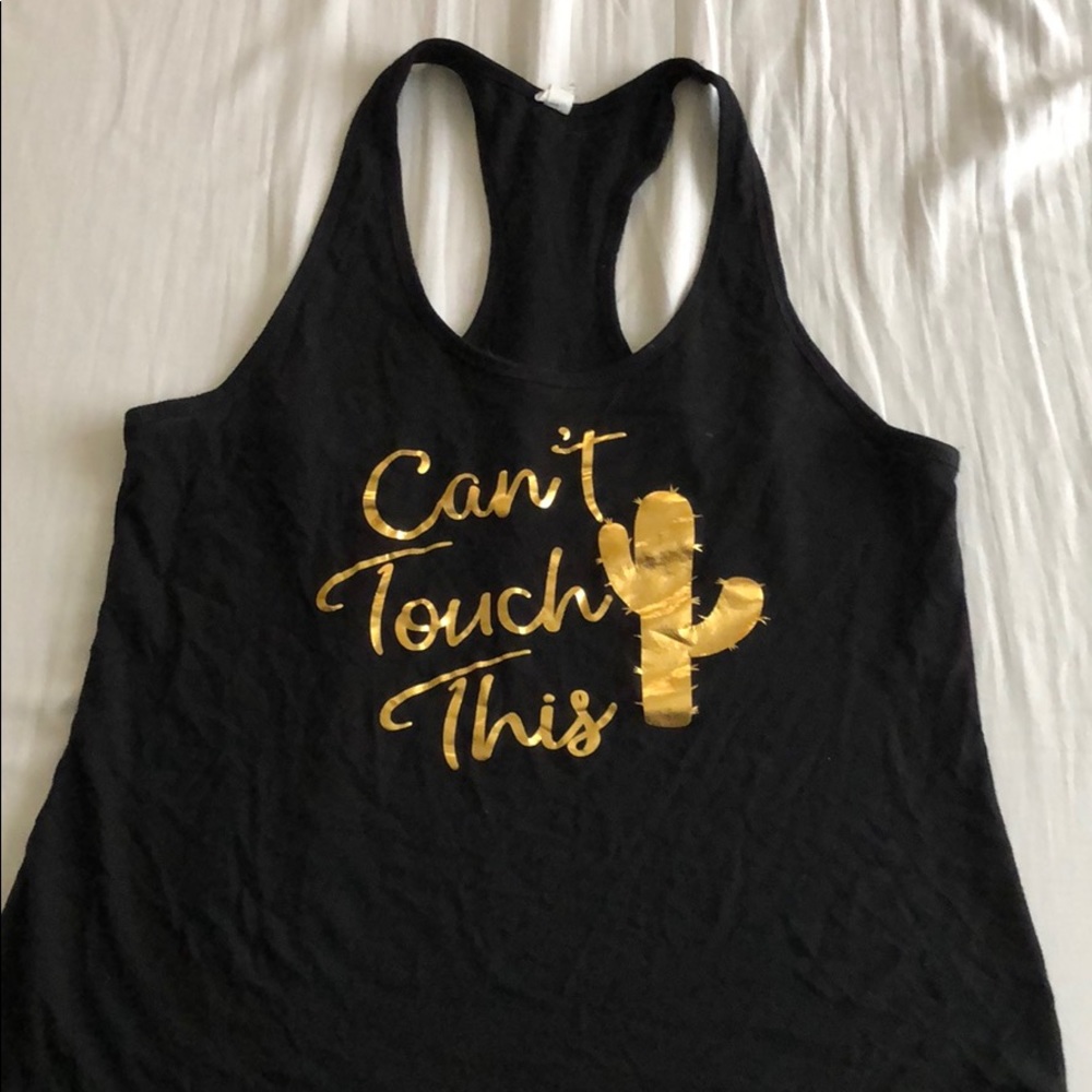 Black and gold tank